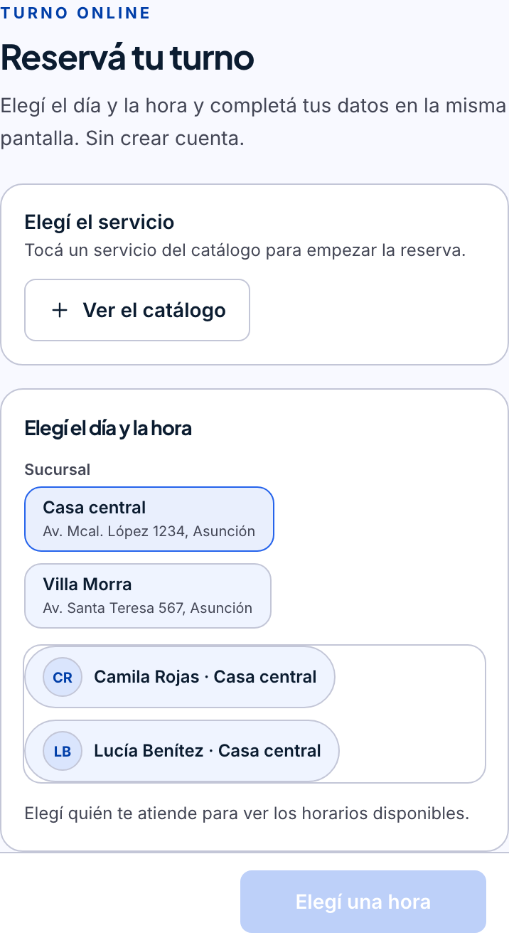 Reserva online en un paso desde el celular